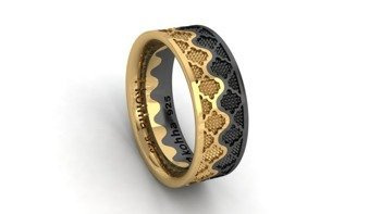 Комплект обручок із золота та чорного золота „Корона